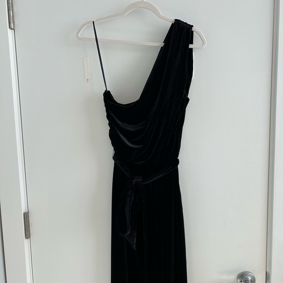 NWT Anne Klein One-Shoulder Velvet Jumpsuit - Picture 3 of 8